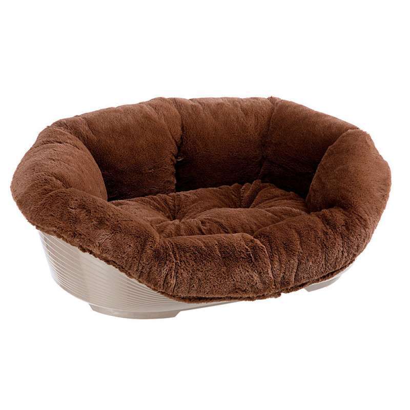 FERPLAST (Ферпласт) Sofa - Лежак пластиковый в меховом чехле для кошек и собак маленьких пород (52x39x21 см) в E-ZOO
