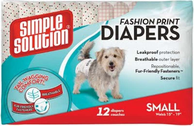 Simple Solution (Сімпл Солюшн) Fashion Print Diapers - Підгузки гігієнічні з малюнком для собак (S / 12 шт.) в E-ZOO
