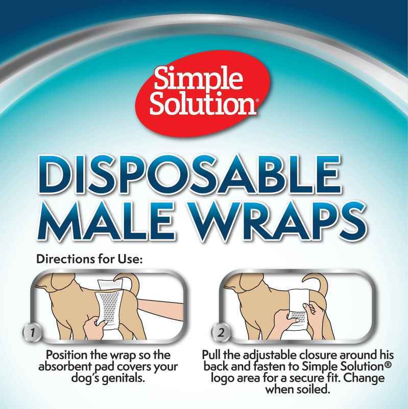 Simple Solution (Симпл Солюшн) Disposable Male Wraps - Влагопоглощающие гигиенические одноразовые пояса для кобелей (M) в E-ZOO