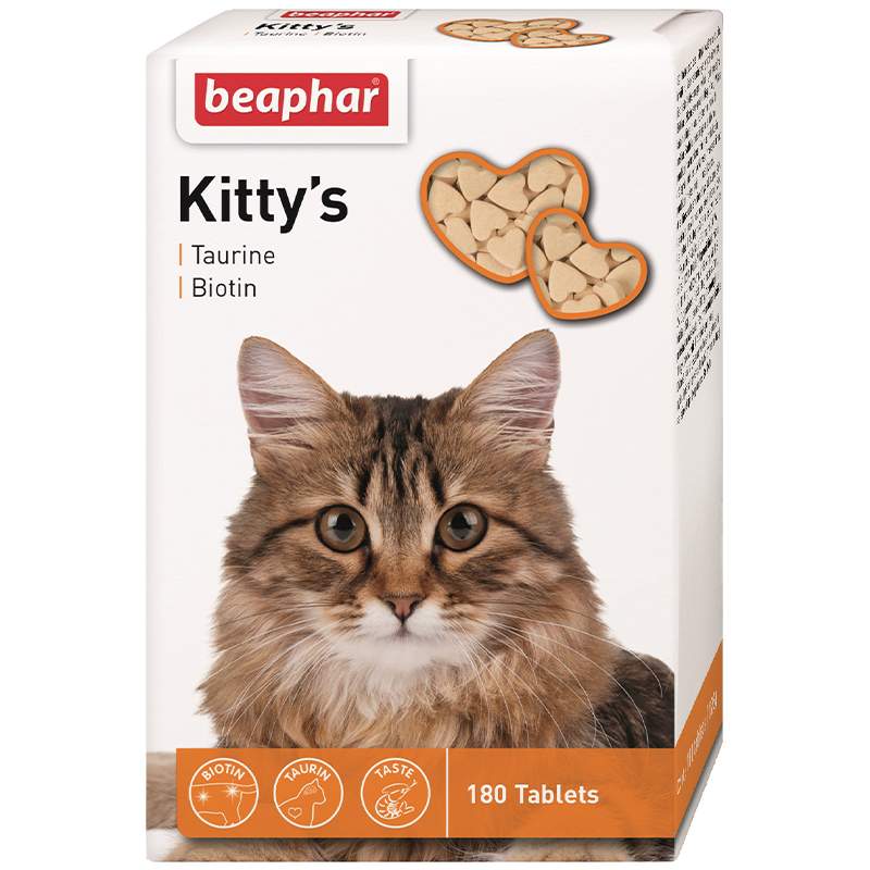 Beaphar (Беафар) Kitty's Taurin and Biotin - Вітаміни з біотином і таурином для котів (180 шт./уп.) в E-ZOO