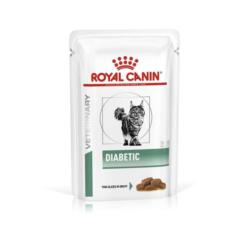 Royal Canin (Роял Канин) Diabetic Cat Pouches - Консервированный корм, диета для кошек при сахарном диабете (дольки в соусе) (85 г) в E-ZOO
