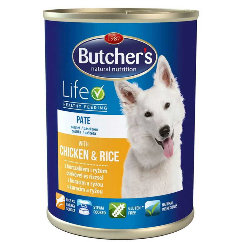 Butcher`s (Бутчерс) Life with Chiсken & Rice - Консерви з куркою і рисом для дорослих собак (390 г) в E-ZOO