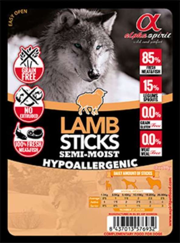 Alpha Spirit (Альфа Спирит) Sticks Lamb&Chicken - Полувлажное лакомство для собак (палочки с ягненком и курицей) (40 г) в E-ZOO