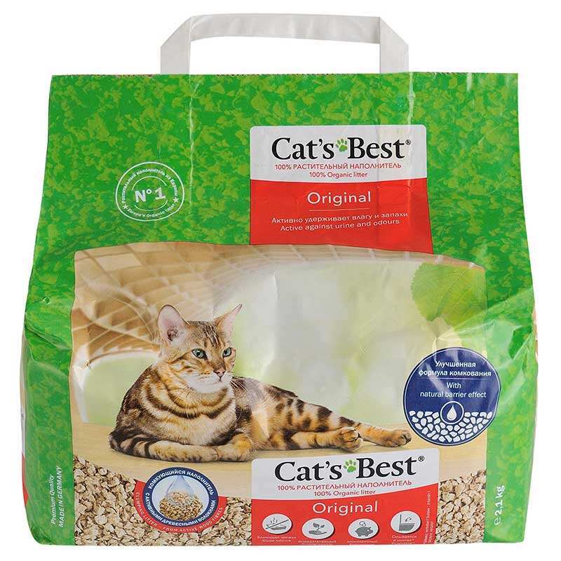 Cat's Best (Кетс Бест) Original - Деревний пластівчатий наповнювач, що комкується для котячого туалету (5 л/2,1 кг) в E-ZOO