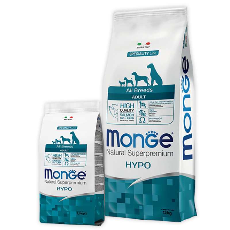 Monge (Монж) Natural Superpremium All Breeds Adult Hypoallergenic - Сухой корм для взрослых собак-аллергиков всех пород с лососем и тунцом (2,5 кг) в E-ZOO
