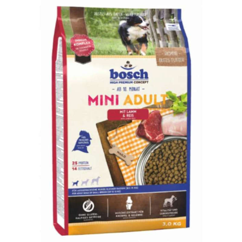 Bosch (Бош) Mini Adult Lamb and Rice - Сухой корм с ягненком и рисом для взрослых собак малых пород (3 кг) в E-ZOO