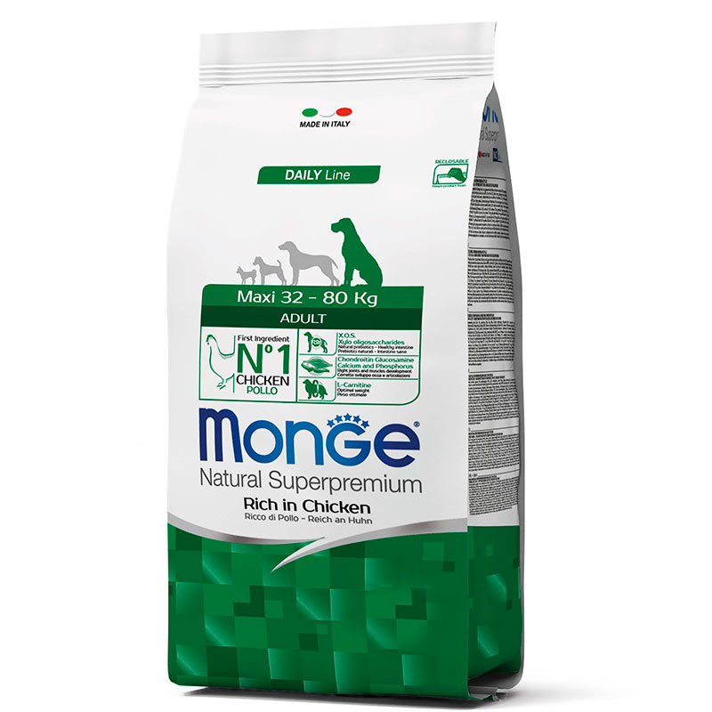 Monge (Монж) Natural Superpremium Maxi Adult - Сухой корм для взрослых собак крупных пород с курицей и рисом (3 кг) в E-ZOO