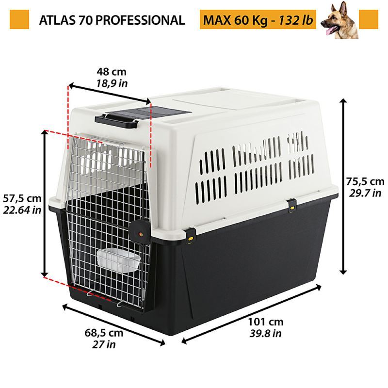 Ferplast (Ферпласт) Atlas 70 Professional - Переноска с аксессуарами для крупных собак весом до 60 кг (101x68,5x75,5 см) в E-ZOO