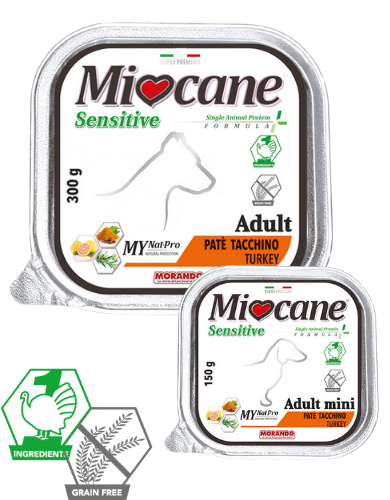 MioCane (Міокане) Sensitive Monoprotein Turkey - Вологий монопротеїновий корм з індичкою для собак всіх порід (150 г) в E-ZOO