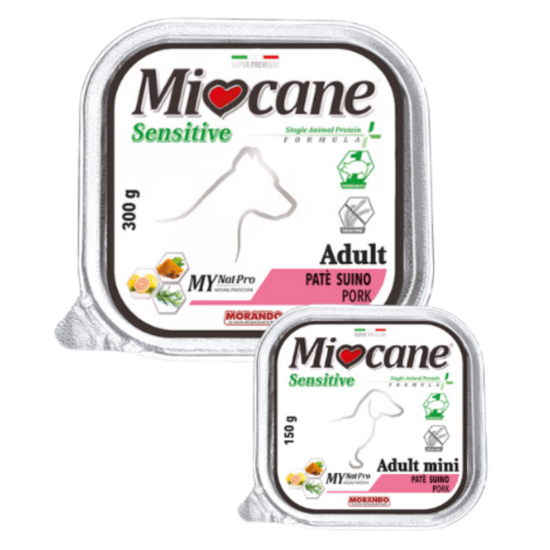 MioCane (Міокане) Sensitive Monoprotein Pork - Вологий монопротеїновий корм з прошутто для собак всіх порід (300 г) в E-ZOO
