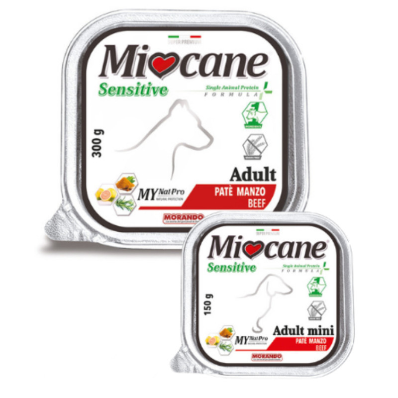 MioCane (Міокане) Sensitive Monoprotein Beef - Вологий монопротеїновий корм з яловичиною для собак всіх порід (150 г) в E-ZOO
