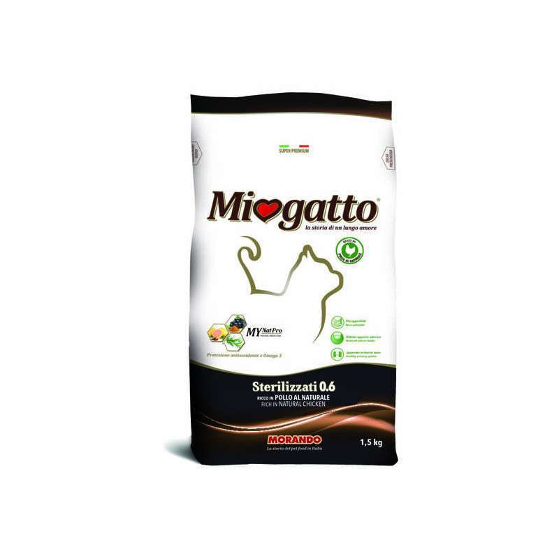 Miogatto (Міогатто) Sterilizzati 0.6 - Сухий корм з куркою для стерилізованих котів (400 г) в E-ZOO