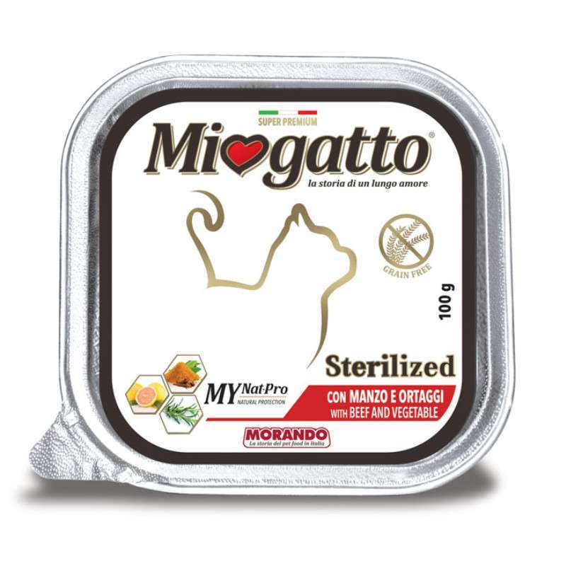 Miogatto (Миогатто) Sterilized Beef and Vegetables - Влажный корм с говядиной для стерилизованных котов (100 г) в E-ZOO