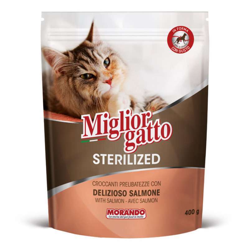 Morando (Морандо) Migliorgatto Sterilized with Salmon - Сухий корм з ніжним лососем для дорослих стерилізованих котів (800 г) в E-ZOO