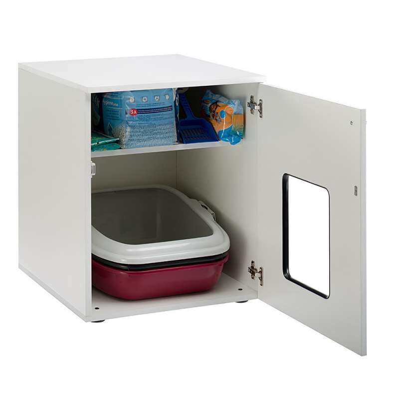 Ferplast (Ферпласт) Cat Cabinet - Тумбочка дерев'яна для котячого туалету і аксесуарів на магнітній клямці (53x60x65 см) в E-ZOO