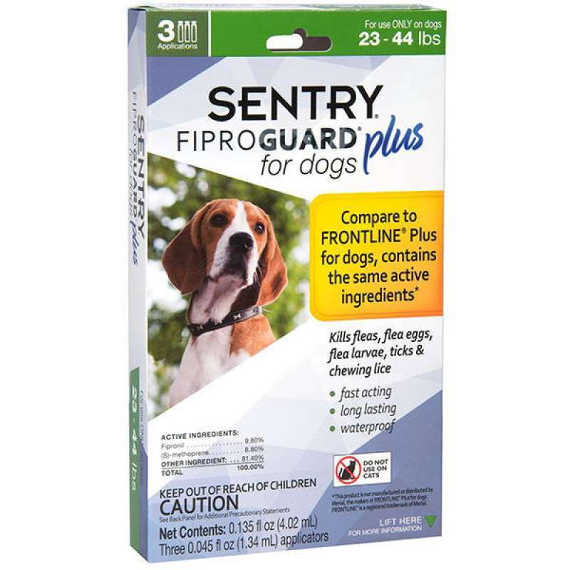 Sentry (Сентри) FiproGuard Plus - Противопаразитарные капли Фипрогард Плюс от блох и клещей для собак, 1 пипетка (40-60 кг) в E-ZOO