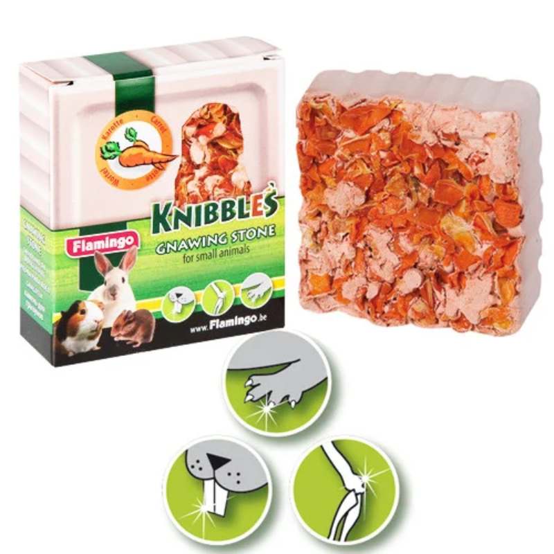 Karlie-Flamingo (Карли-Фламинго) KNIBBLES Carrot Cubes - Лакомство мел с морковью для гигиены зубов для грызунов