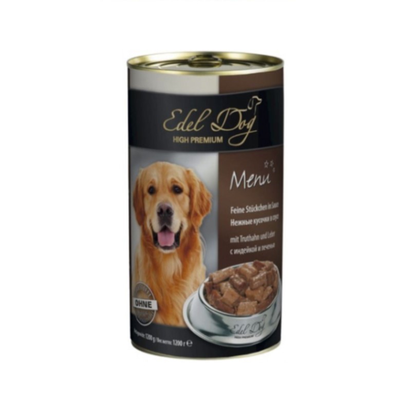 Edel (Едел) Dog Menu - Консервированный корм с индейкой и печенью для собак - Фото 2