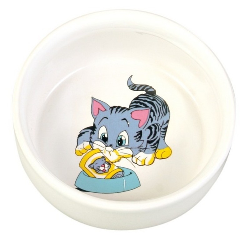 Trixie (Трикси) - Миска керамическая для кошек с рисунком котенка (300 мл) в E-ZOO