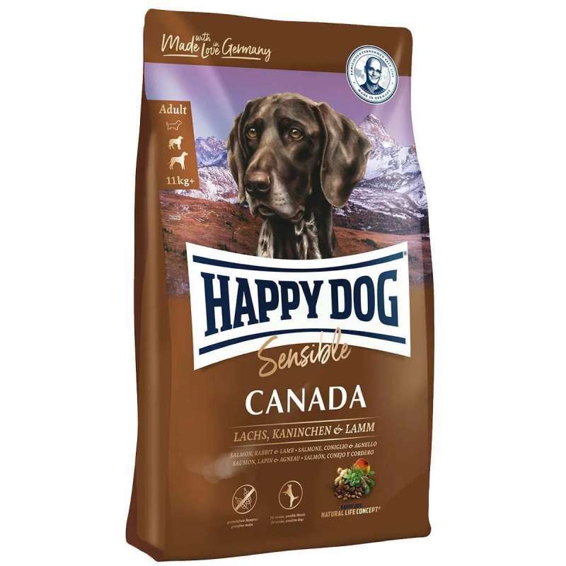 Happy Dog (Хеппи Дог) Supreme Sensible Canada - Сухой корм с картофелем, лососем и ягненком для взрослых собак, мультипротеиновая формула (12,5 кг) в E-ZOO