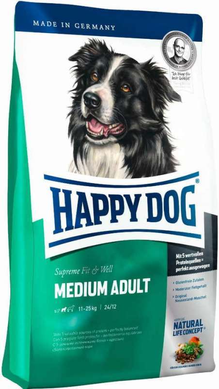 Happy Dog (Хеппи Дог) Supreme Fit&Wel Medium Adult - Сухой корм с домашней птицей для взрослых собак средних пород с нормальной активностью (4 кг) в E-ZOO