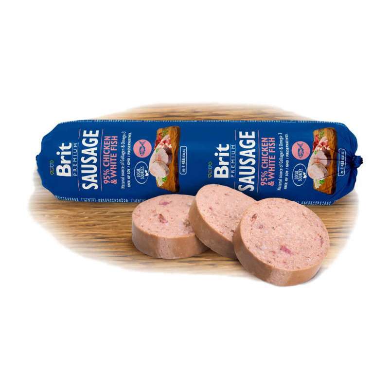 Brit Premium (Брит Премиум) Dog Sausage Chicken&White fish - Колбаса с курицей и белой рыбой для собак (800 г) в E-ZOO