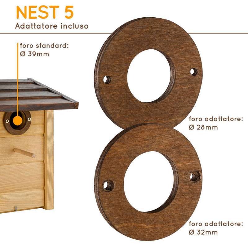 Ferplast (Ферпласт) Nest 5 - Будиночок-гніздо для диких птахів (20,8x17,6x26,8 см) в E-ZOO