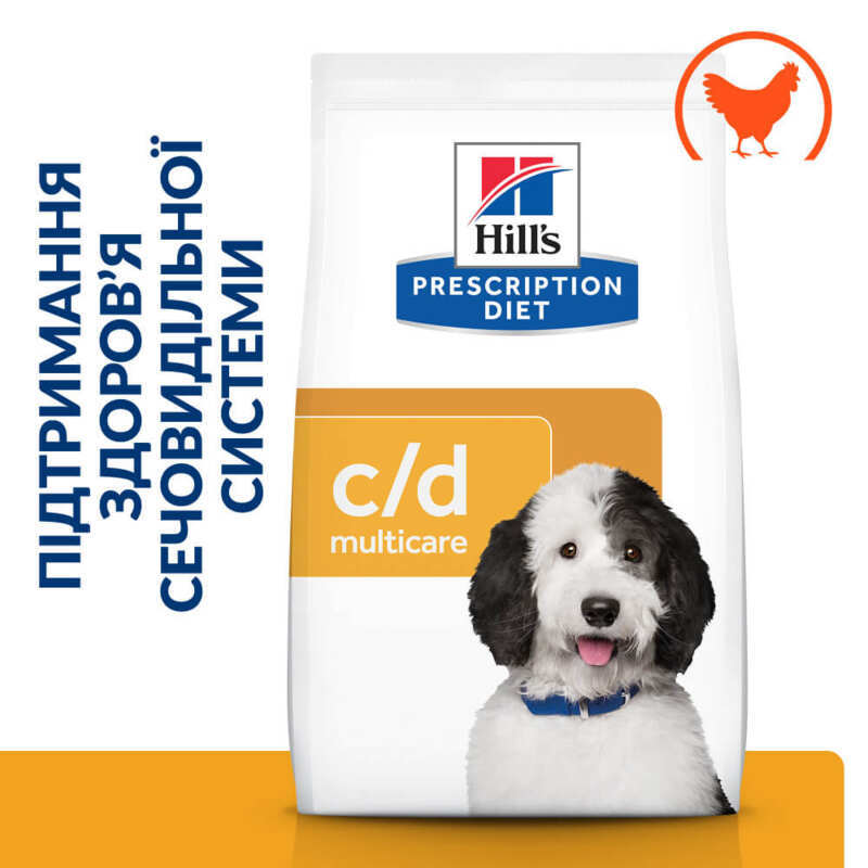 Hill's (Хіллс) Prescription Diet c / d Multicare Urinary Care - Корм-дієта з куркою для собак при захворюваннях сечовивідних шляхів (4 кг) в E-ZOO