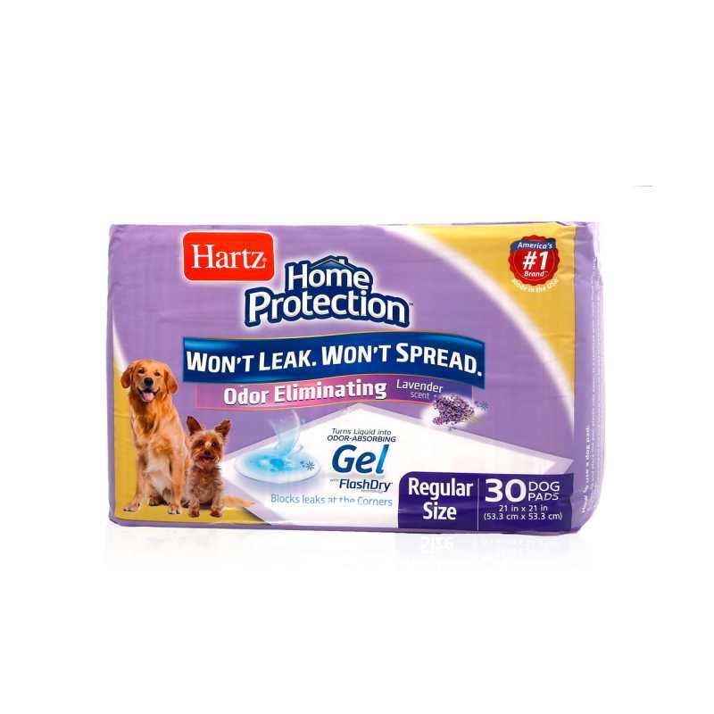 Hartz (Хартц) Home Protection Odor Eliminating Dog Pads Lavender - Пеленки для щенков и собак с уничтожителем запаха и ароматом лаванды (53х53 см / 30 шт) в E-ZOO