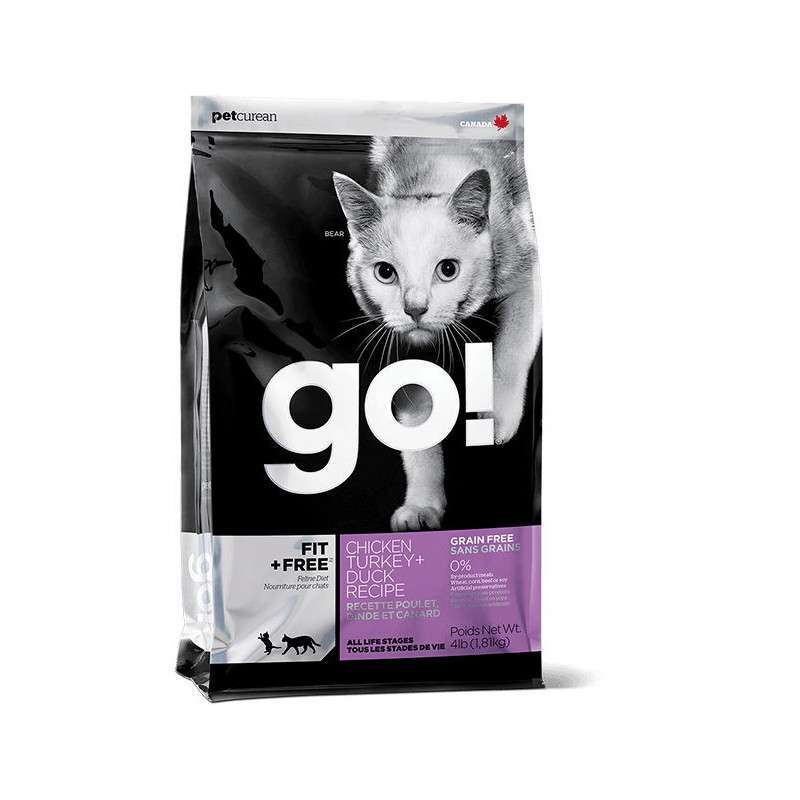 GO! (Гоу!) FIT + FREE - Беззерновий корм для кошенят і кішок - 4 види м'яса: курка, індичка, качка і лосось (7,26 кг) в E-ZOO