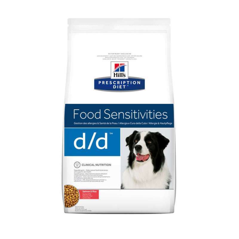 Hill's (Хиллс) Prescription Diet d/d Food Sensitivities - Корм-диета с лососем и рисом для собак с чувствительным пищеварнием (2 кг) в E-ZOO