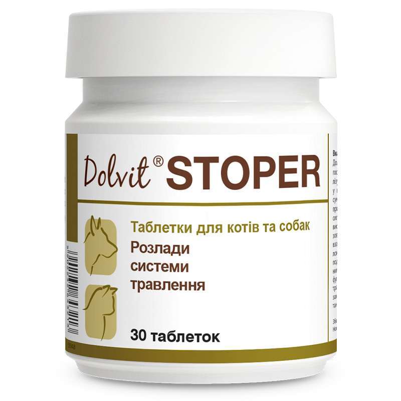 Dolfos (Дольфос) Dolvit Stoper - Комплекс речовин Долвіт Стопер для лікування розладів травної системи в котів і собак (30 шт./уп.) в E-ZOO