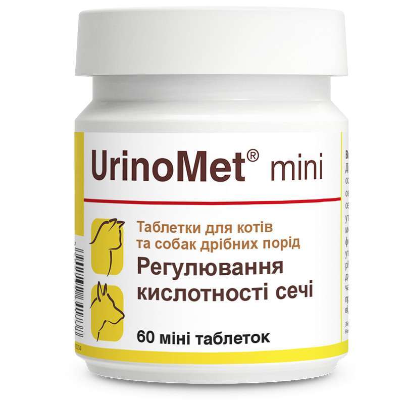 Dolfos (Дольфос) UrinoMet - Таблетки Уріномет для котів і собак з проблемами сечостатевої системи (mini 60 шт./уп.) в E-ZOO