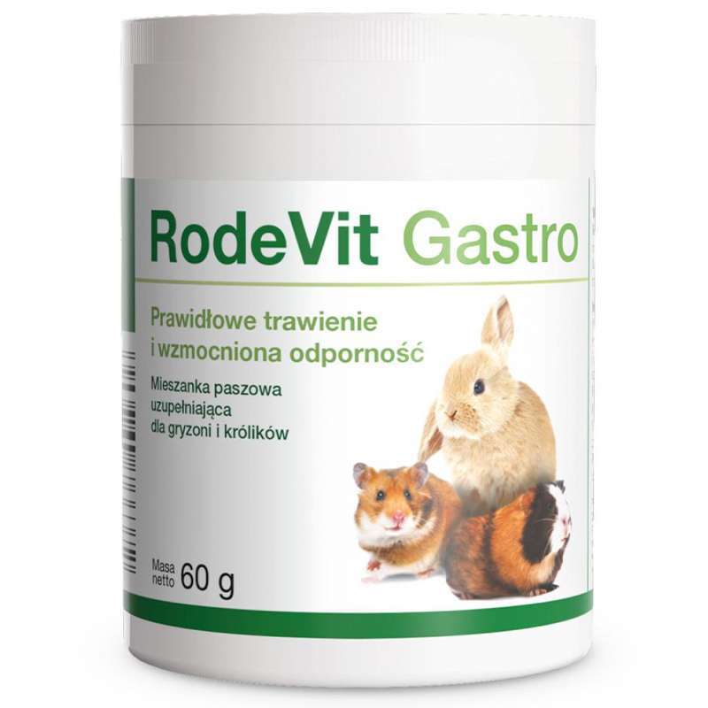 Dolfos (Дольфос) Rodevit Gastro - Додатковий корм для правильного травлення і підвищення імунітету для кроликів і гризунів (60 г) в E-ZOO