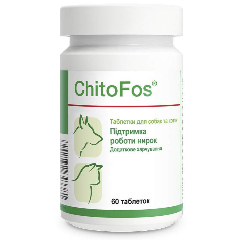 Dolfos (Дольфос) ChitoFos - Таблетки Хітофос для підтримки функції нирок у котів і собак (60 шт./уп.) в E-ZOO