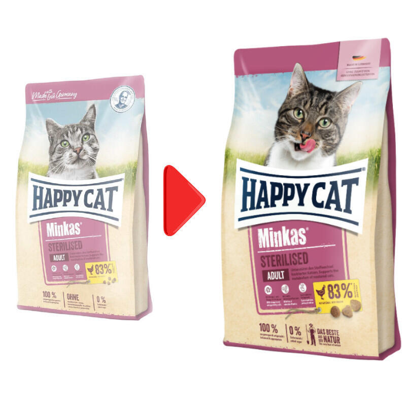 Happy Cat (Хэппи Кэт) Minkas Sterilised - Сухой корм с птицей и кукурудзой для кастрированных котов и стерилизованных кошек (10 кг) в E-ZOO