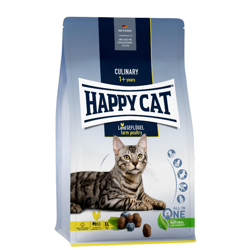 Happy Cat (Хеппи Кэт) Culinary Adult Land-Geflugel - Сухой корм с курицей для котов с чувствительным пищеварением (300 г) в E-ZOO