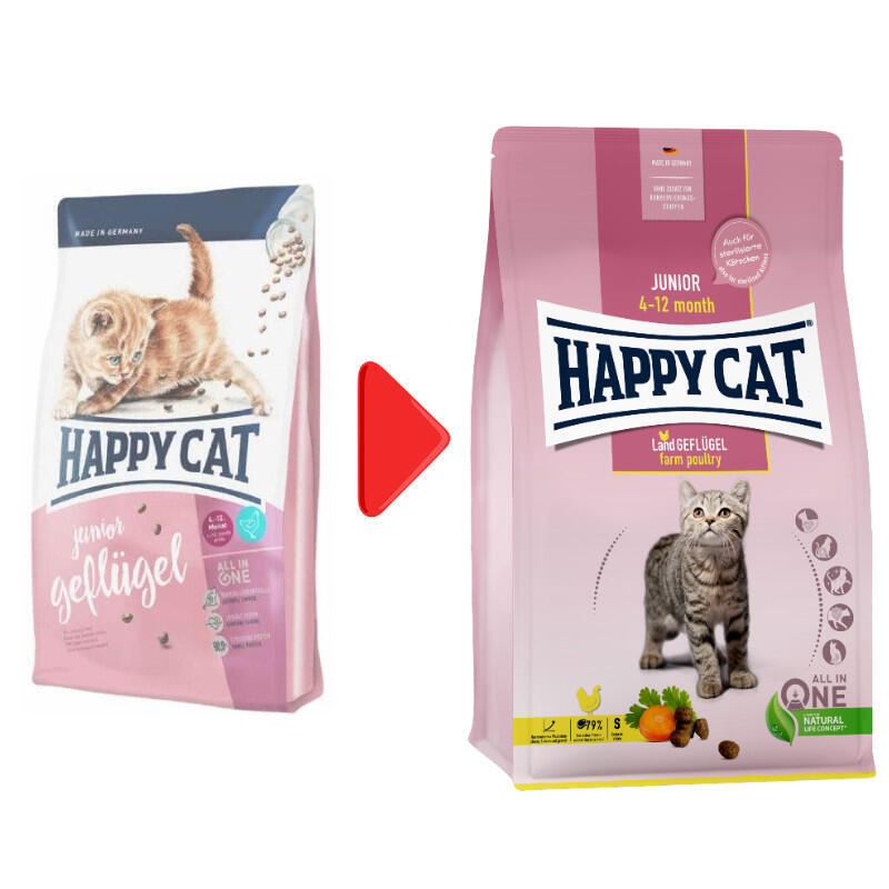 Happy Cat (Хеппи Кэт) Young Junior Land-Geflugel - Сухой корм с птичьим мясом для котят в возрасте от 4 до 12 месяцев (10 кг) в E-ZOO