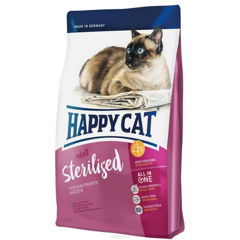 Happy Cat (Хеппи Кэт) Adult Sterilised - Сухой корм с птицей для стерилизованных котов (10 кг) в E-ZOO