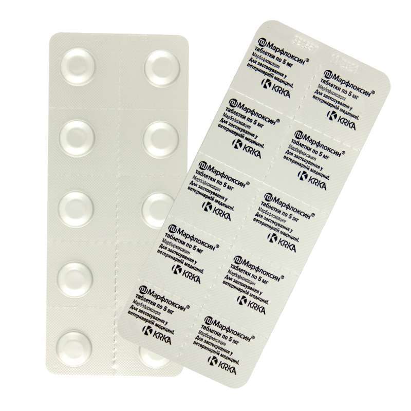 Marfloxin (Марфлоксин) by KRKA - Антибактериальные таблетки для собак и кошек (80 мг (12 таб.)) в E-ZOO