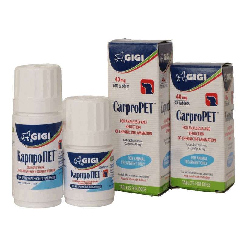 Gigi (Гиги) КарпроПЕТ- Нестероидный противовоспалительный препарат для собак (100 шт./уп.) в E-ZOO
