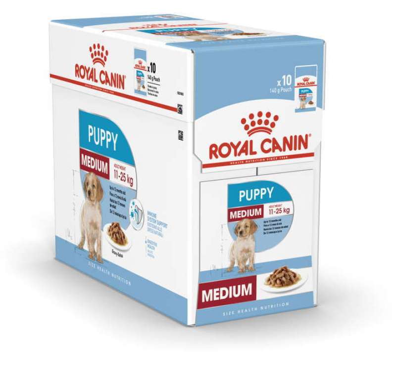 Royal Canin (Роял Канін) Medium Puppy - Вологий корм для цуценят середніх порід (шматочки в соусі) (140 г) в E-ZOO