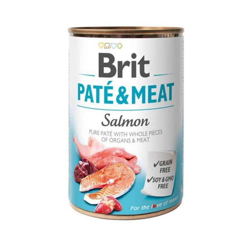 Brit (Брит) PATE & MEAT Salmon - Консервированный корм с лососем для собак (400 г) в E-ZOO