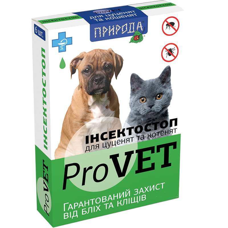 ProVET (ПроВет) Инсектостоп капли для щенков и котят (1 піпетка 0,5 мл) в E-ZOO