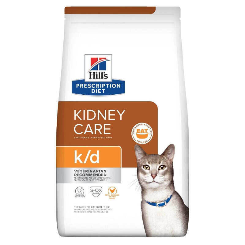 Hill's (Хиллс) Prescription Diet k/d Kidney Care Chicken - Корм-диета с курицей для кошек с заболеваниями почек и сердца (1,5 кг) в E-ZOO