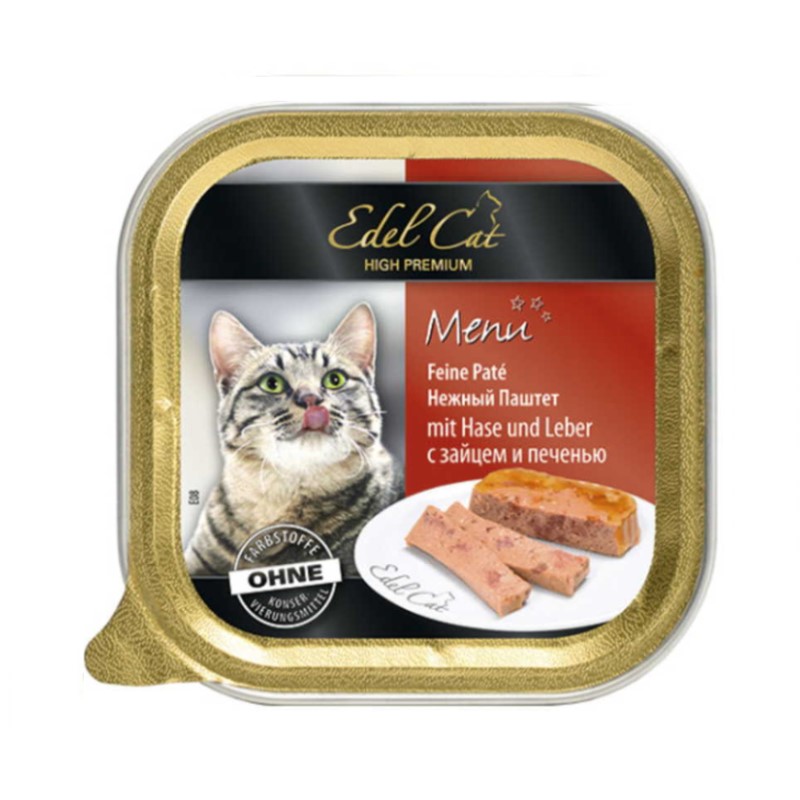 Edel Cat (Эдель Кэт) Menu - Паштет с мясом зайца и печенью для кошек (100 г) в E-ZOO