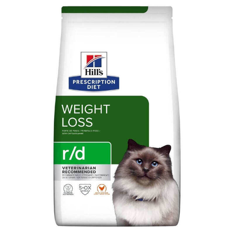 Hill's (Хиллс) Prescription Diet r/d Weight Loss (Weight Reduction) - Корм-диета с курицей для взрослых котов, способствующая снижению веса (1,5 кг) в E-ZOO
