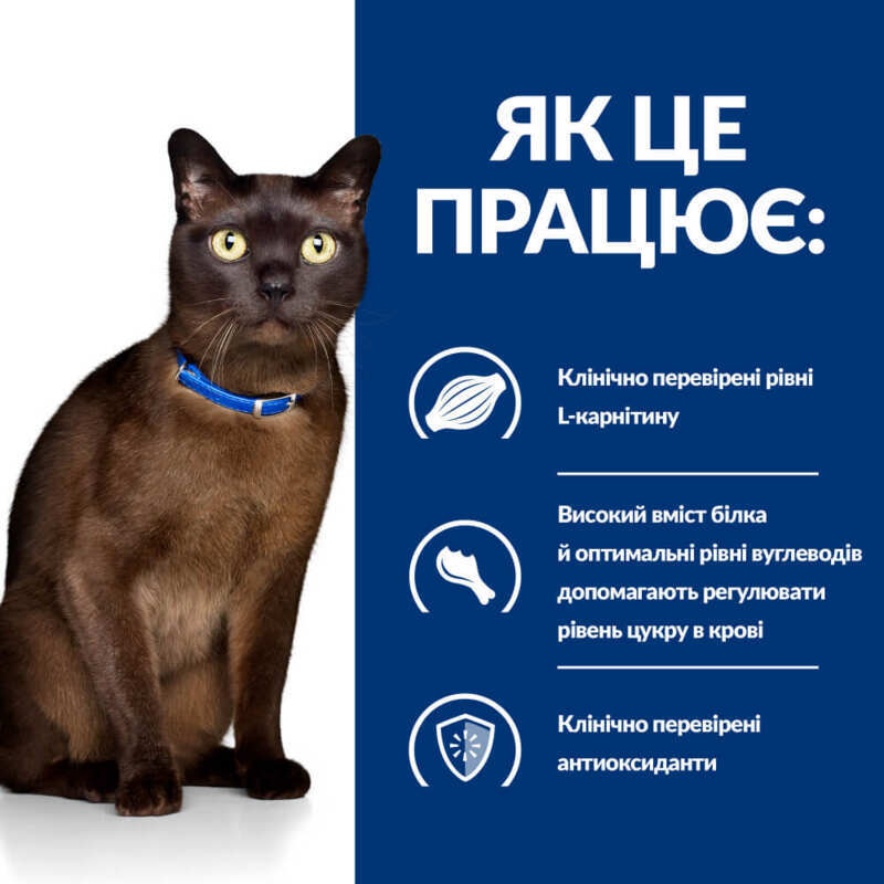 Hill's (Хіллс) Prescription Diet m/d Diabetes Care (Diabetes/Weight Management) - Корм-дієта із куркою для котів з надмірною вагою та цукровим діабетом (1,5 кг) в E-ZOO
