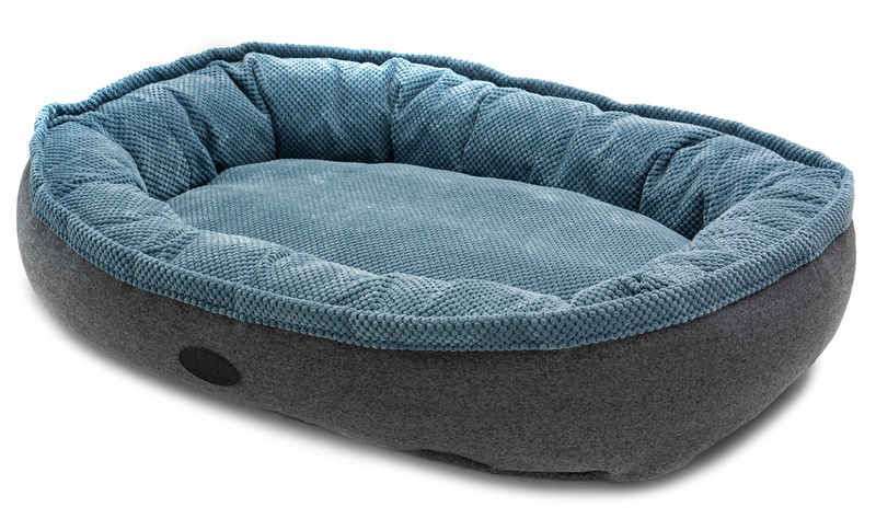 HARLEY & CHO (Харли энд Чо) Donut Soft Touch Ocean - Овальный лежак для собак (голубой) (110х80х23 см) в E-ZOO