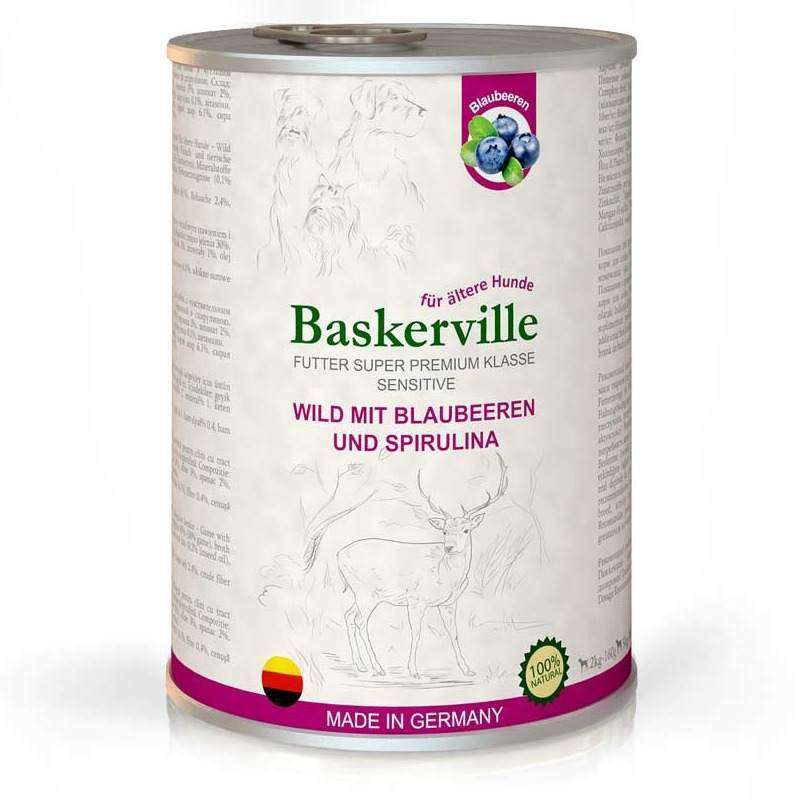 Baskerville (Баскервиль) Sensitive Wild Mit Blaubeeren und Spirulina - Консервы для собак с олениной, черникой и спирулиной (400 г) в E-ZOO
